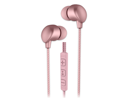 Słuchawki bezprzewodowe Audeeo Metallic Wired Earphones 2 (różowe złoto)